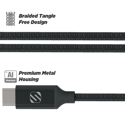 strikeLINE™ BRAIDED USB-A/USB-C - 4ft. Space Gray