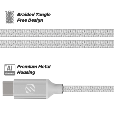 strikeLINE™ BRAIDED USB-A/USB-C - 4ft. Silver
